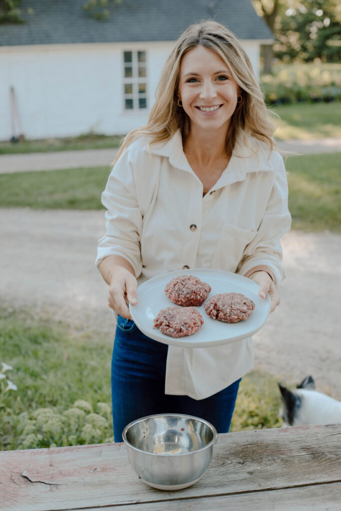 Emily Matzke your farmer friend with fresh, locally raised ground beef from Wisconsin